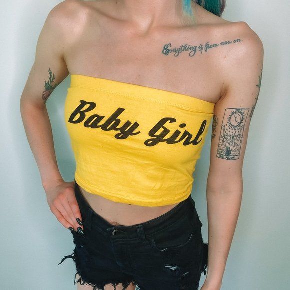 Forever 21 ''BABYGIRL'' Yellow Tube Top - Picture 5 of 5